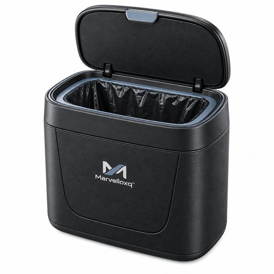 Marvelloxq™ Compact Car Trash Can | Easy-Open Vehicle Garbage Bin with Removable Liner