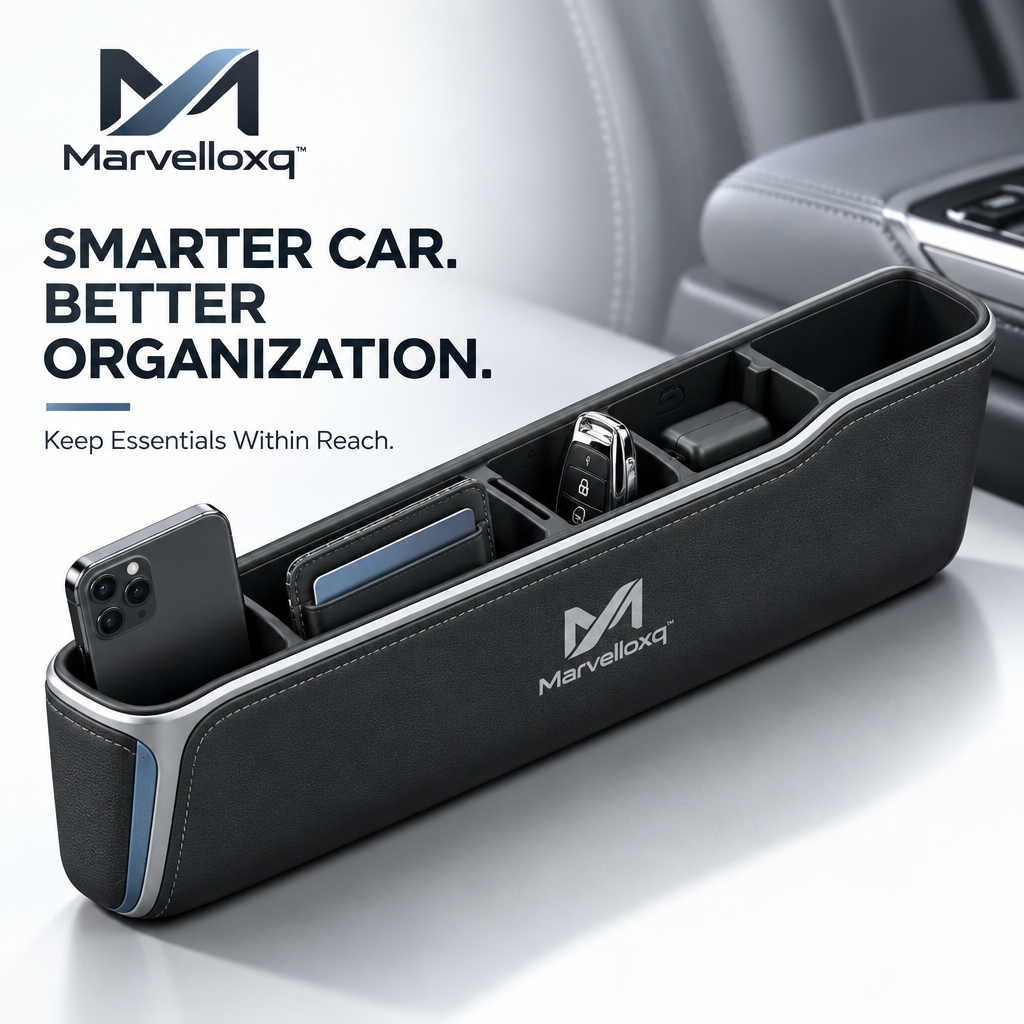 Marvelloxq™ Car Seat Gap Organizer | Multi-Compartment Console Storage Box with Phone Slot