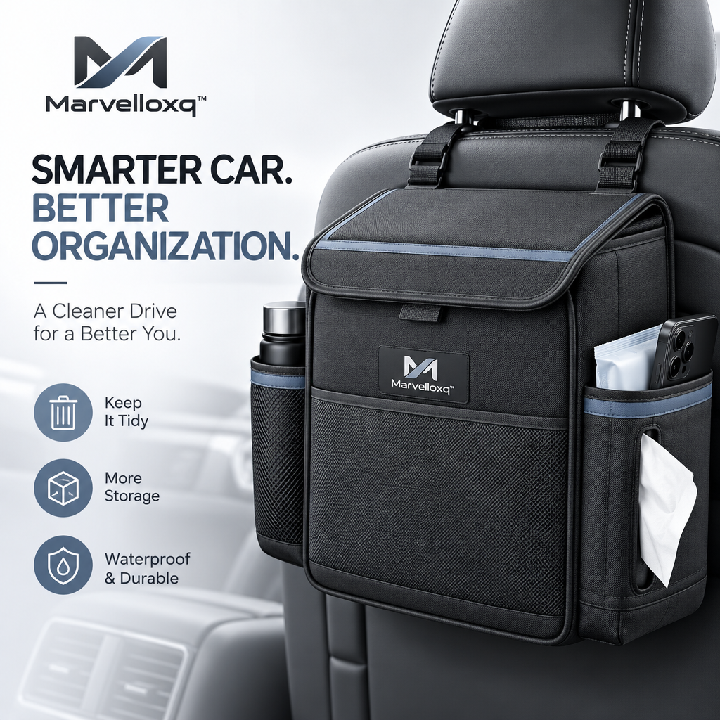 Marvelloxq™ Car Seat Back Organizer | Large-Capacity Multi-Pocket Storage Bag with Insulated Bottle Pocket