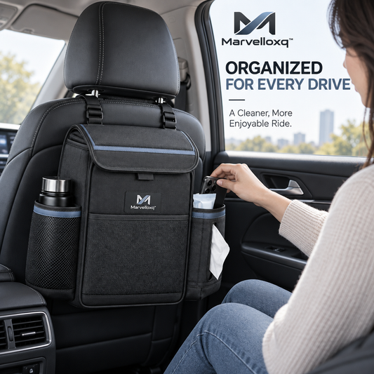 Marvelloxq™ Car Seat Back Organizer | Large-Capacity Multi-Pocket Storage Bag with Insulated Bottle Pocket