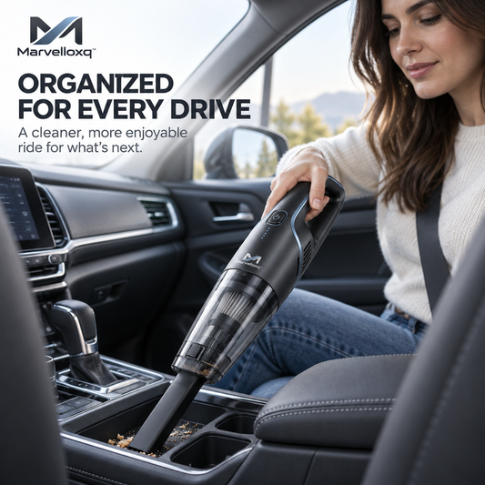 Marvelloxq™ Cordless Handheld Car Vacuum | Portable High-Suction Auto Cleaner with Washable Filter & Crevice Nozzle