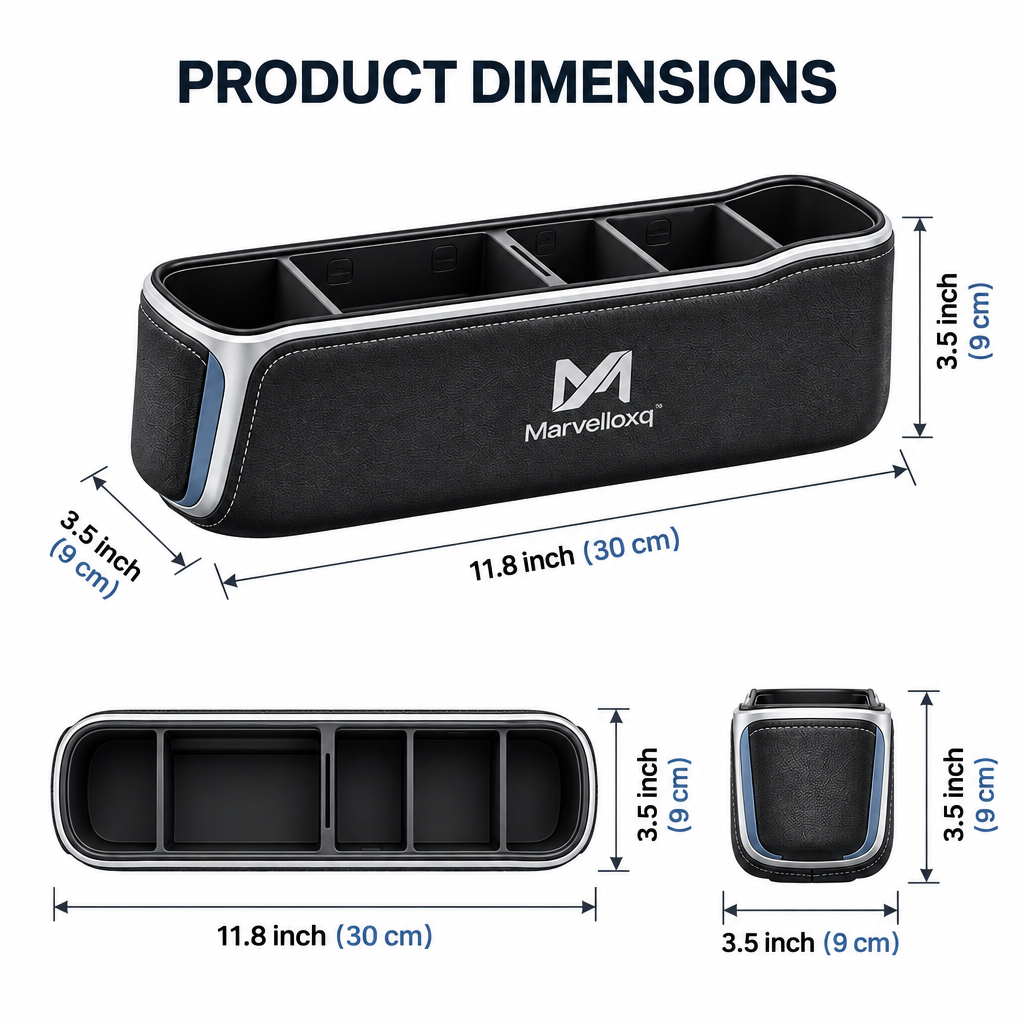 Marvelloxq™ Car Seat Gap Organizer | Multi-Compartment Console Storage Box with Phone Slot